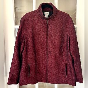 Chico's Quilted Burgundy Jacket
